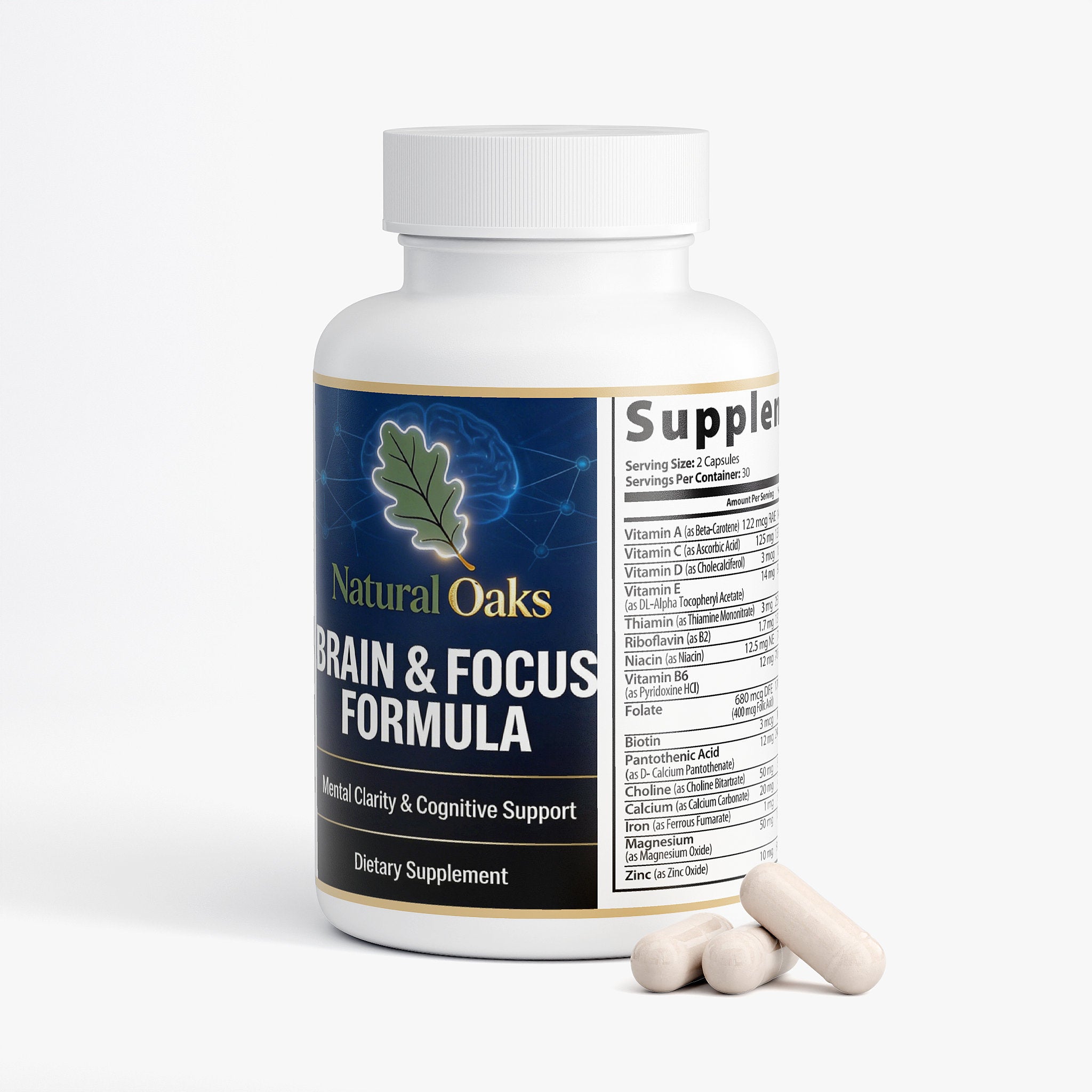 Brain & Focus Formula – Cognitive Wellness Capsules | NaturalOaks
