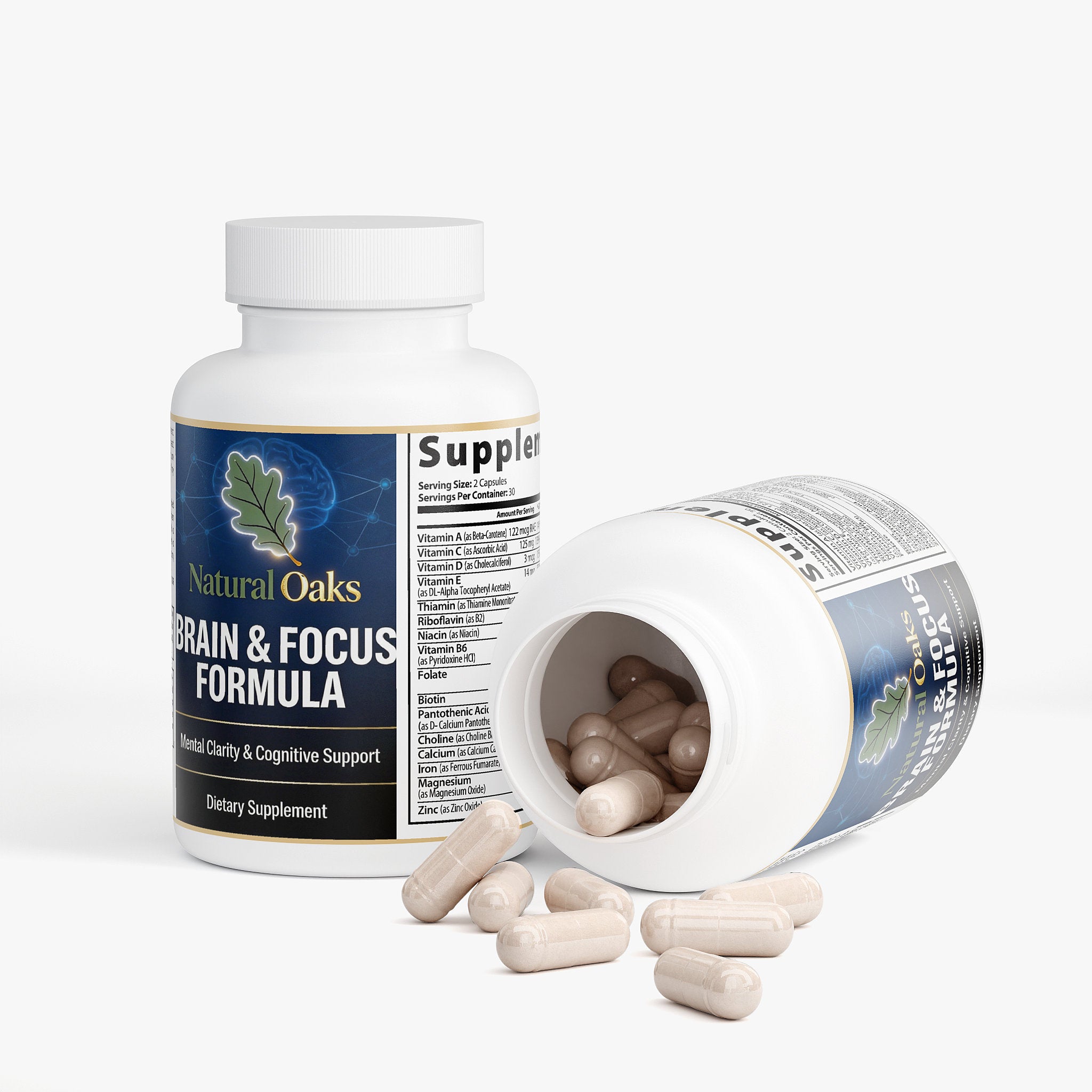 Brain & Focus Formula – Cognitive Wellness Capsules | NaturalOaks