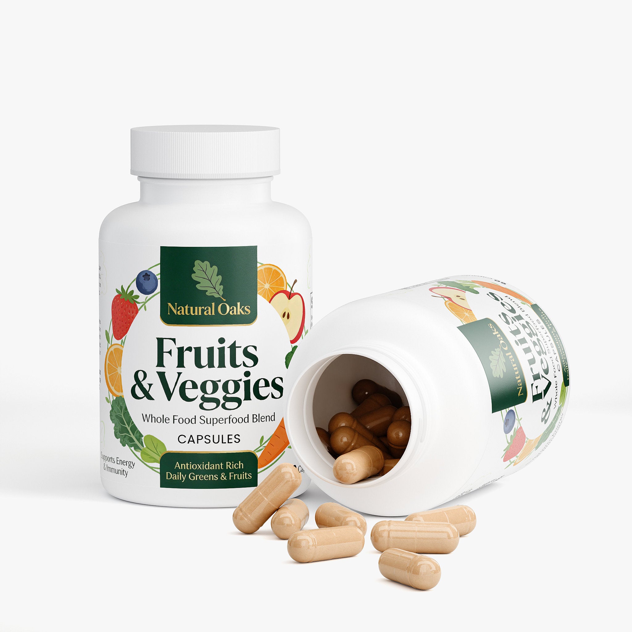 Daily Greens & Superfoods Capsules – Fruits & Veggies Blend